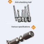 8 PCS / Set Socket Bit Verlängerungsstange Sechskantschaft Adapter Bohrmutter Treiber Bohrer, 1/4 (65/50/30/25 mm), 3/8 (65/50 mm), 1/2 (73/50 mm) – Bild 4