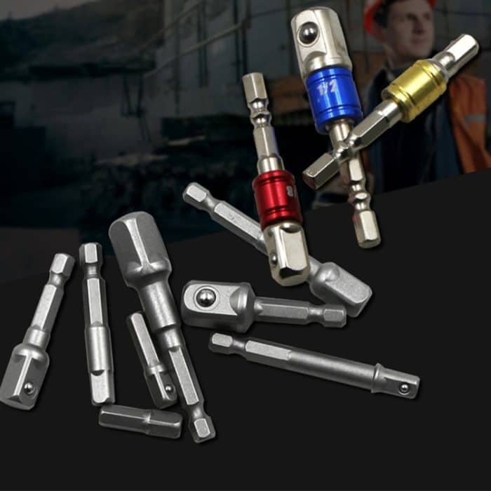 8 PCS / Set Socket Bit Verlängerungsstange Sechskantschaft Adapter Bohrmutter Treiber Bohrer, 1/4 (65/50/30/25 mm), 3/8 (65/50 mm), 1/2 (73/50 mm) – Bild 6