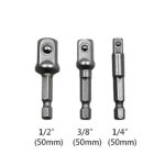 3 PCS / Set Socket Bit Verlängerungsstange Sechskantschaft Adapter Bohrmutter Treiber Bohrer (1/4, 3/8, 1/2 Zoll), Länge: 50 mm – Bild 2