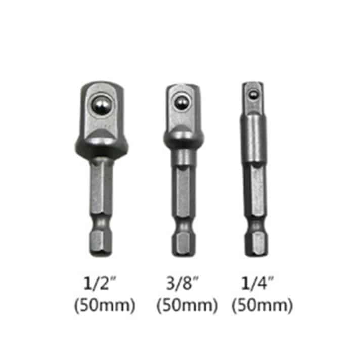 3 PCS / Set Socket Bit Verlängerungsstange Sechskantschaft Adapter Bohrmutter Treiber Bohrer (1/4, 3/8, 1/2 Zoll), Länge: 50 mm – Bild 2