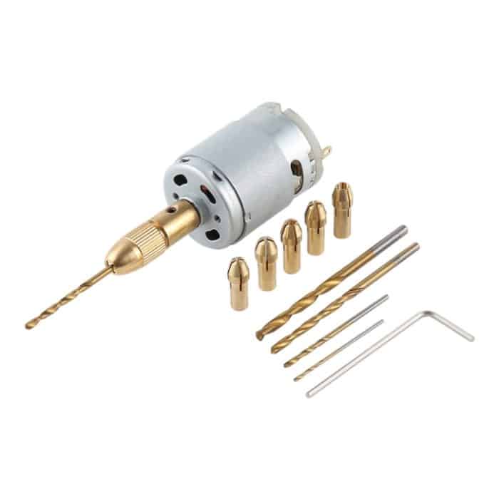 ETP4589.jpg WLXY WL-DIY001 Mini DIY Messing Bohrfutter Bohrer Set DC-12V Motor – Bild 1