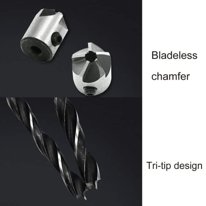 4 in 1 Holzbearbeitungs-Senkfase Dreipunkt-Hochgeschwindigkeits-Stahlbohrer-Set, 3-6 mm – Bild 4