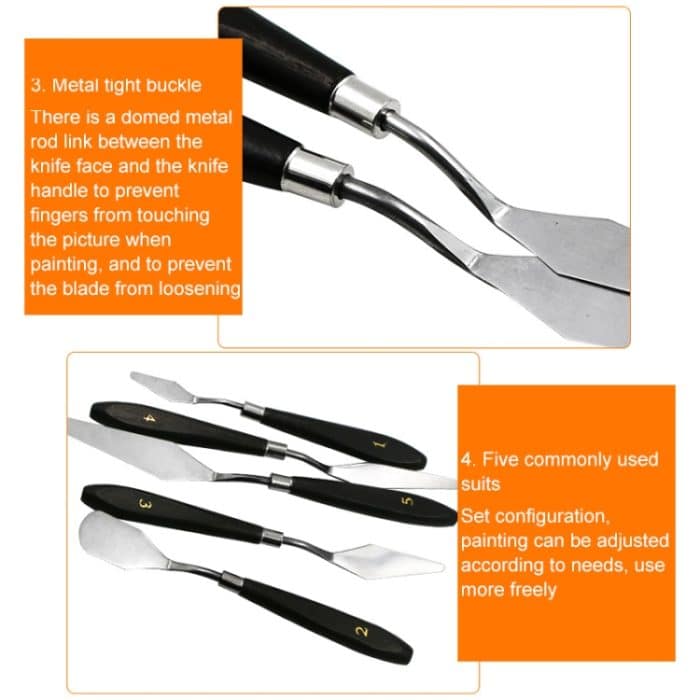 5 in 1 qst express kunst liefert malen toning edelstahl schaber – Bild 5