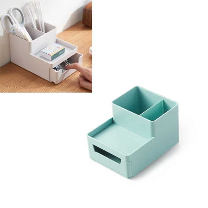 Abnehmbarer Stifthalter für den Schreibtisch, Briefpapierbox, zusammengebaute Aktenaufbewahrungsbox, 0115-2 (Blue Green), 0115-2 (Grey White) – Bild 1