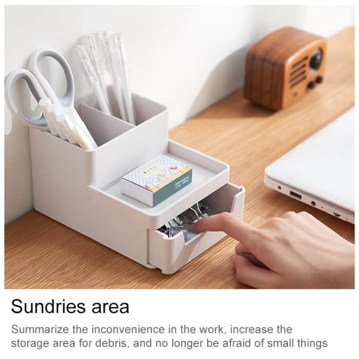 Abnehmbarer Stifthalter für den Schreibtisch, Briefpapierbox, zusammengebaute Aktenaufbewahrungsbox, 0115-2 (Blue Green), 0115-2 (Grey White) – Bild 7