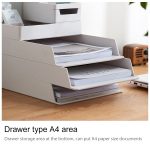 Abnehmbarer Stifthalter für den Schreibtisch, Briefpapierbox, zusammengebaute Aktenaufbewahrungsbox, 0115-2 (Blue Green), 0115-2 (Grey White) – Bild 8