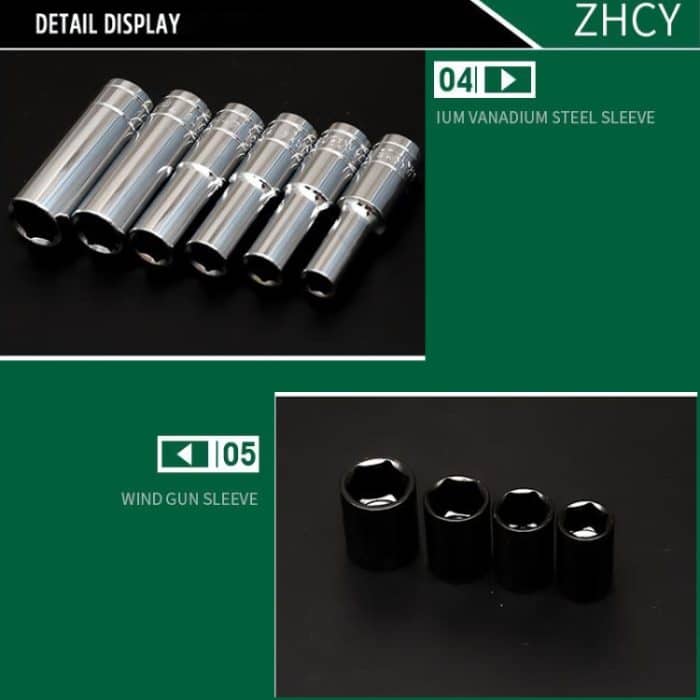 94 In 1 Multifunktions-Kfz-Reparaturkombinations-Werkzeugkasten-Ratschenschlüsselsatz – Bild 8