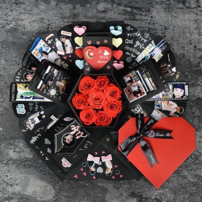 Herzform DIY handgemachte Fotoalbum Überraschung Explosion Bouncing Geschenkbox – Bild 5