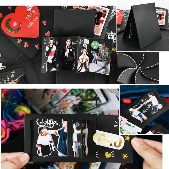 Herzform DIY handgemachte Fotoalbum Überraschung Explosion Bouncing Geschenkbox – Bild 7