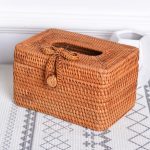 ZJH01 Bow Restaurant Desktop Rattan geflochtene Tissue Aufbewahrungsbox Fall