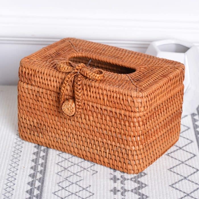 HAC1010.jpg ZJH01 Bow Restaurant Desktop Rattan geflochtene Tissue Aufbewahrungsbox Fall – Bild 1