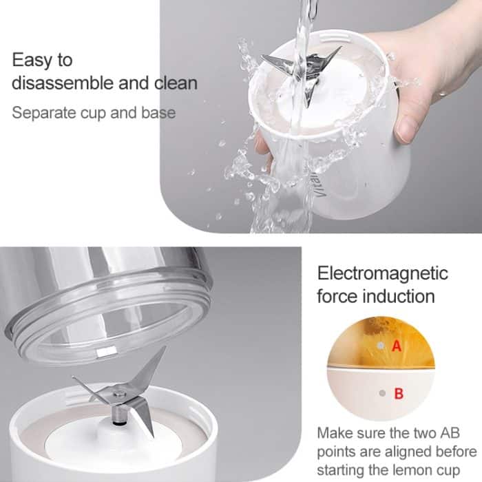 Vitamer USB Mini Tragbarer Entsafter Saftmixer Zitronenfruchtpresse Reibahlen Flasche – Bild 4