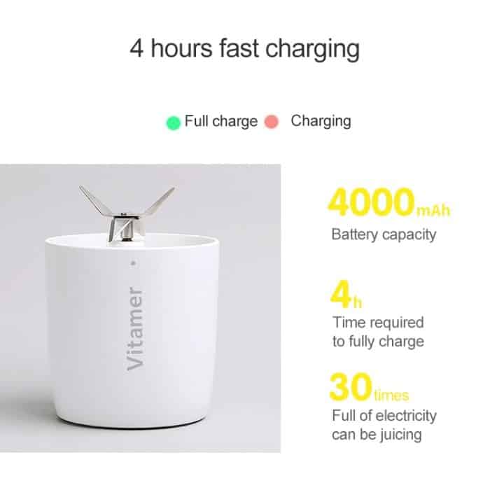 Vitamer USB Mini Tragbarer Entsafter Saftmixer Zitronenfruchtpresse Reibahlen Flasche – Bild 7