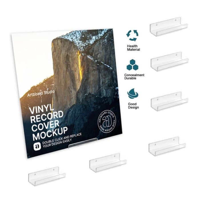 YX015 6 / Packung Acryl-Schallplattenständer zur Wandmontage für CDs – Bild 2