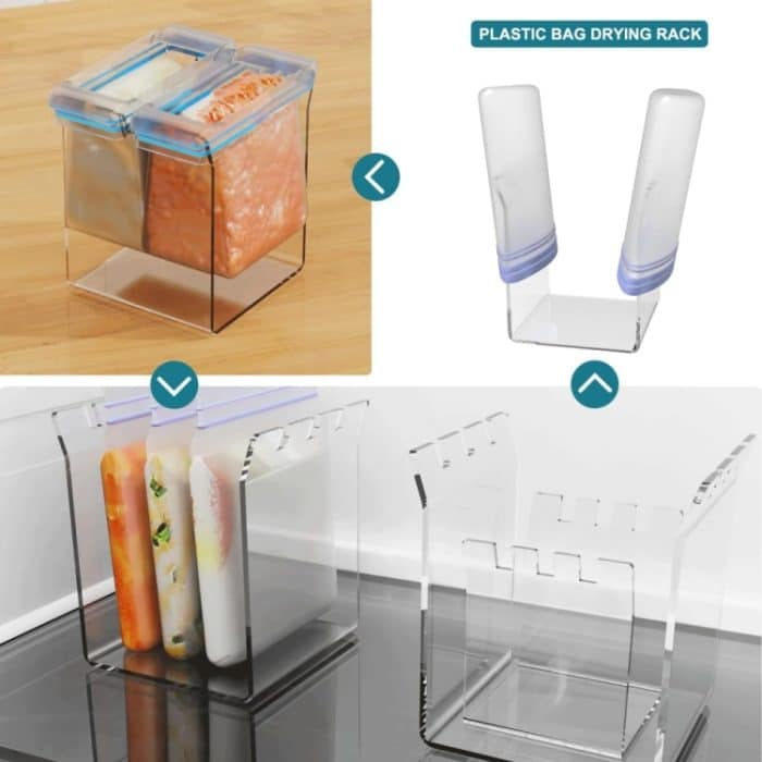 YX019-3 2-in-1-Druckverschlussbeutelständer aus Acryl – Bild 4