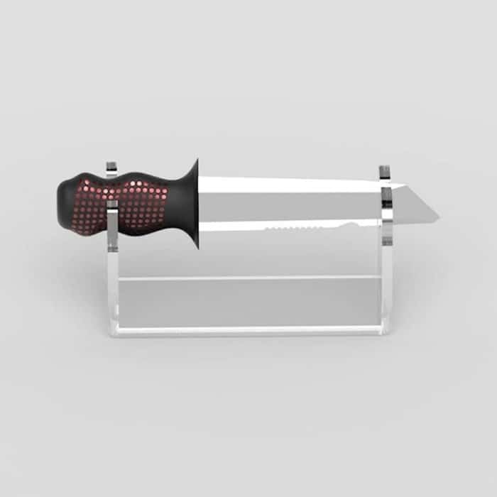 YX021-2 Acryl-Messerhalter für Schweizer Taschenmesser, Größe: 16 x 4,5 x 5 cm – Bild 4