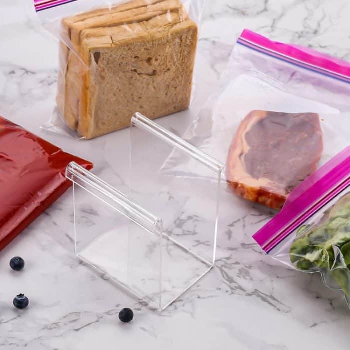 2 Stück YX025 großer Druckverschlussbeutelhalter aus Acryl – Bild 3
