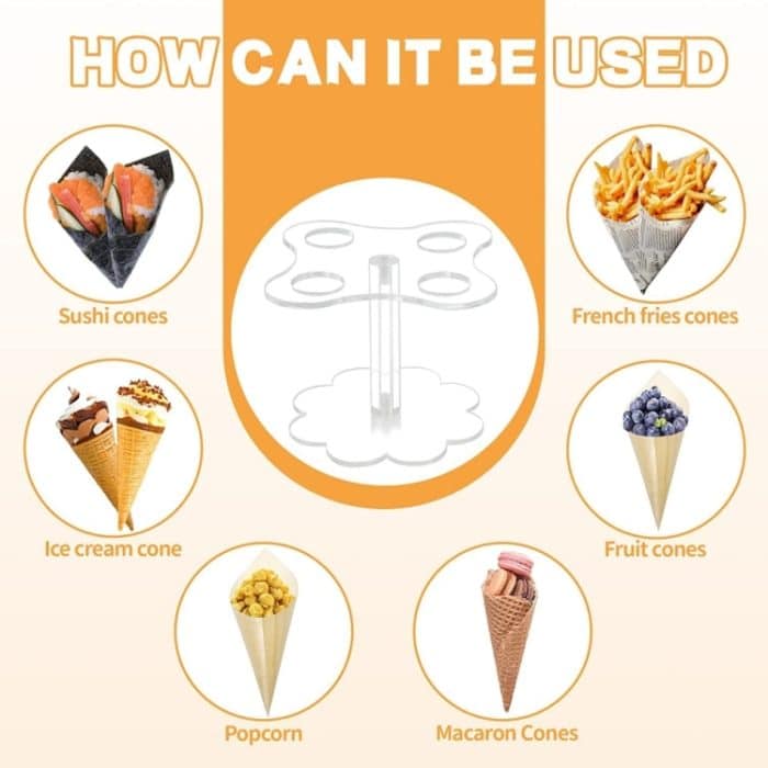 2 Stück YX047 Acrylkegel-Ausstellungsständer Eiscreme-Ausstellungsständer – Bild 5