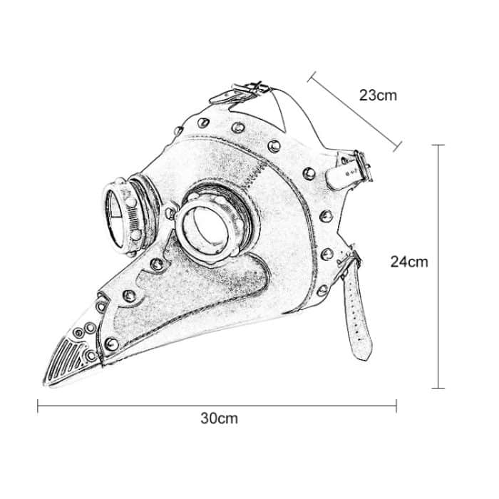 FHG103BN Halloween Metal + Leder Schnabelform Maske – Bild 4