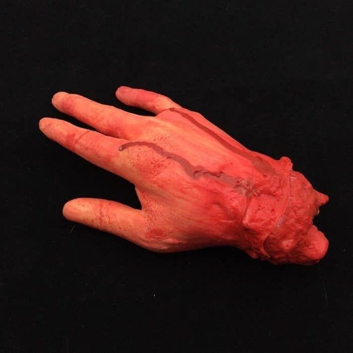 HC0684.jpg Beliebte beängstigende Halloween Prop Bloody Four Finger Fake Hand – Bild 1