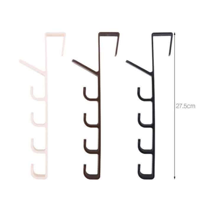 Multifunktionales vertikales Badezimmer Badezimmer Wandtür Kleiderschrank Kleiderbügel Regenschirm Kleidung Handtuchhaken mit 5 Haken (Weiß / Grün / Kaffee Zufällige Farblieferung) – Bild 2