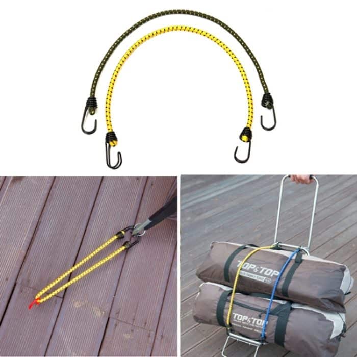 2 PCS Outdoor Zelt Rohes elastisches Seil gebunden Hochgepäckseil Wäscheleine Camping, Länge: 60 cm, Durchmesser: 8 mm, zufällige Farblieferung – Bild 1