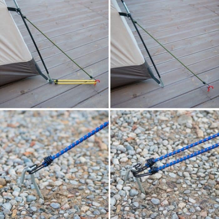 2 PCS Outdoor Zelt Rohes elastisches Seil gebunden Hochgepäckseil Wäscheleine Camping, Länge: 60 cm, Durchmesser: 8 mm, zufällige Farblieferung – Bild 4