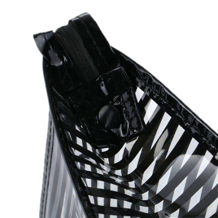 Tragbare Reise-Kosmetik-Organizer-Tasche im Streifenstil, Größe: 23 * 14 * 9 cm, zufällige Farblieferung – Bild 4