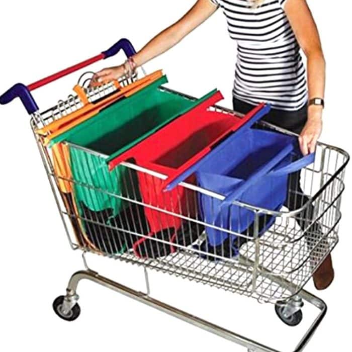 4 PCS / Set Supermarkt Trolley Taschen Vlies Tragbare Einkaufstaschen – Bild 4