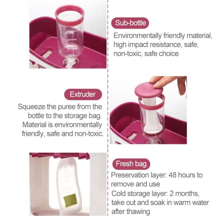 Multifunktion Home Küche Handbuch Babynahrung Aufbewahrungstasche Spender Kinder Püree Quetscher – Bild 6