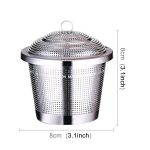 Edelstahl Locking Spice Teesieb Mesh Infuser Teekugelfilter, groß: 8 x 8 cm – Bild 2