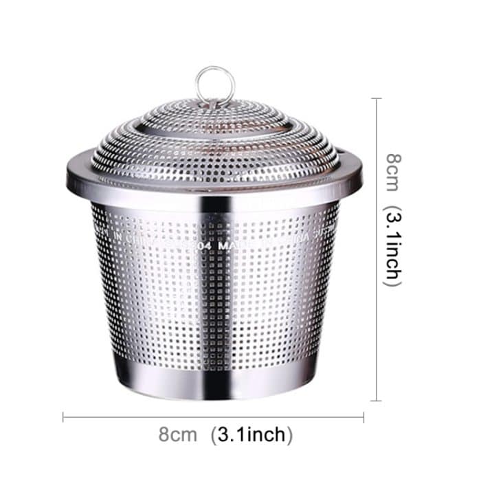 Edelstahl Locking Spice Teesieb Mesh Infuser Teekugelfilter, groß: 8 x 8 cm – Bild 2