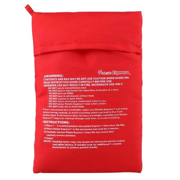 Waschbarer, wiederverwendbarer Mikrowellen-Kartoffelkochbeutel (kocht bis zu 4 Kartoffeln gleichzeitig), Größe: 26,7 x 17,6 cm, Potato Cooker Bag – Bild 2