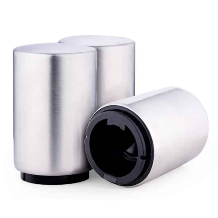 Magnetischer automatischer Bierflaschenverschlussöffner Edelstahl Push Down Bieröffner Küchenhelfer, Größe: 8,5 x 5,2 cm – Bild 2