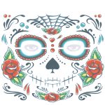3 PCS Halloween wasserdichte temporäre Gesicht Tattoo Aufkleber, Größe: 240 * 210mm