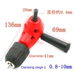 Einstellbarer rechtwinkliger Bohrgriff des Schaltkopfs mit dreieckigem Griff, kreisförmigem Griff und Sechskantschaft – Bild 3