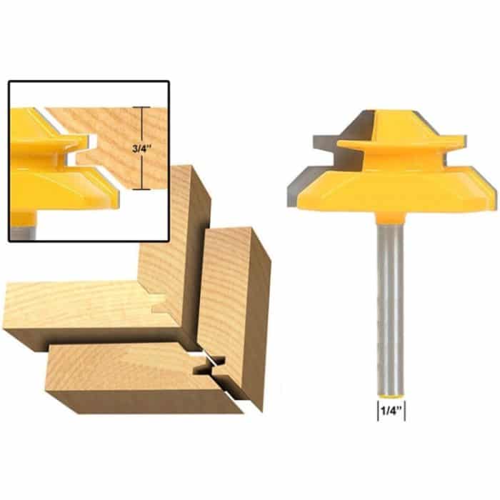 1/4 x 2 Shank Woodwork 45 Grad Engagement Zapfenschneider Klinge rechtwinklig Zubehör Messer Holzbearbeitungswerkzeuge – Bild 1