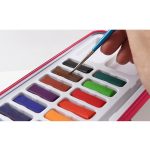 24 Farben Tragbare Eisenbox Feste Aquarellfarben Set für Künstlerschüler im Freien Aquarell Skizze Malerei Briefpapier – Bild 4