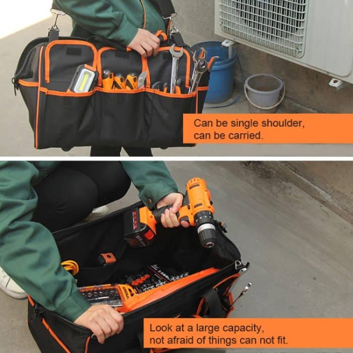 Multifunktions-Oxford-Stoff-Elektriker-Gürteltasche Wartungswerkzeuge Handtasche Umhängetasche Praktische Werkzeugtasche, Größe: 19 Zoll – Bild 8