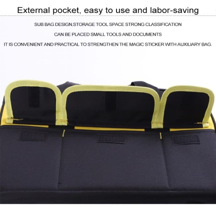 Multifunktions-Oxford-Stoff-Elektriker-Gürteltasche, Wartungswerkzeuge, Handtasche, Umhängetasche, praktische Hardware-Werkzeugtasche, Größe: 19 Zoll, Size : 19 inch(Yellow), Size : 19 inch(Blue) – Bild 6