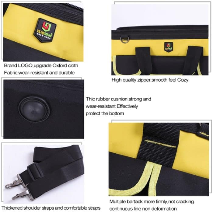 Multifunktions-Oxford-Stoff-Elektriker-Gürteltasche, Wartungswerkzeuge, Handtasche, Umhängetasche, praktische Hardware-Werkzeugtasche, Größe: 19 Zoll, Size : 19 inch(Yellow), Size : 19 inch(Blue) – Bild 9