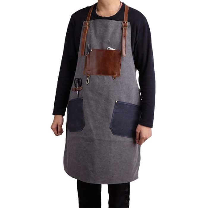 Handwerker-Arbeitsschürzen aus Baumwoll-Canvas im Retro-Stil, Work Aprons(Grey), Work Aprons(Blue) – Bild 6