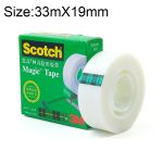 3M Scotch 810 Magic Invisible Tape Transparentes Schreibreparatur Traceless Copy Tape, Größe: 33 mx 19 mm
