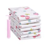 4PCS Platzsparender Bonbonfarbmuster Vakuum-Aufbewahrungsbeutel, explosionsgeschützter Thinken Quilts Kleidung Vakuum-Aufbewahrungsbeutel mit Freihandpumpe, Größe: 70 * 90 cm – Bild 2