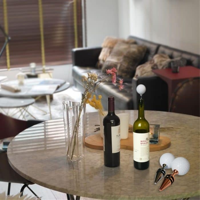 Rotweinflaschenverschluss in Golf- und Tee-Form, Größe: 10 x 4,2 cm, Golf + Tee Stopper – Bild 2