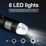 1600-fache Vergrößerung, HD-Bildsensor, 3-in-1-USB-Digitalmikroskop mit 8 LEDs und professionellem Ständer – Bild 6
