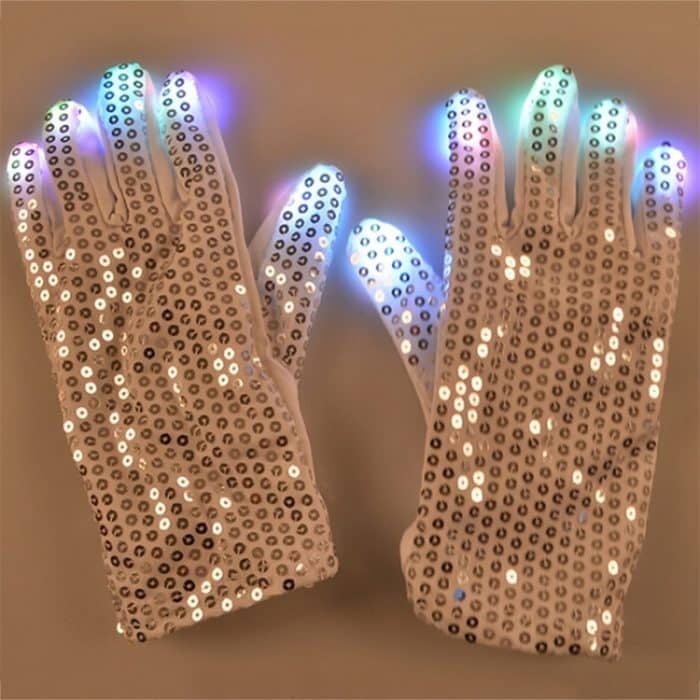 1 Paar Pailletten Glühende Handschuhe LED-Blitzhandschuhe Tanz- und Partyzubehör Halloween, Weihnachten und andere Festivalzubehörteile – Bild 5