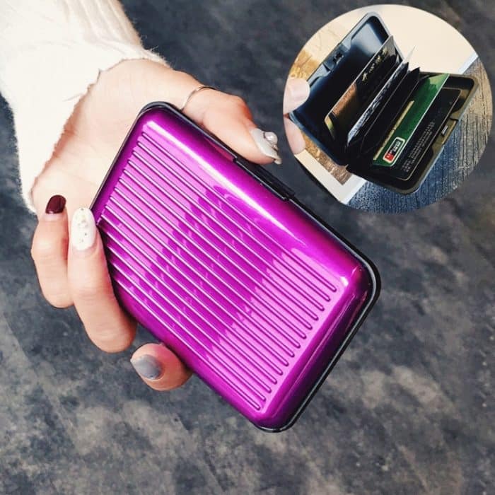 HC3452.jpg Namenskartenetui aus Aluminiumlegierung und hochwertigem ABS-Harz. Antimagnetisches Bankkartenetui, zufällige Farblieferung – Bild 1