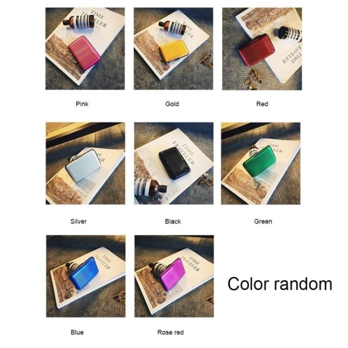 Namenskartenetui aus Aluminiumlegierung und hochwertigem ABS-Harz. Antimagnetisches Bankkartenetui, zufällige Farblieferung – Bild 11