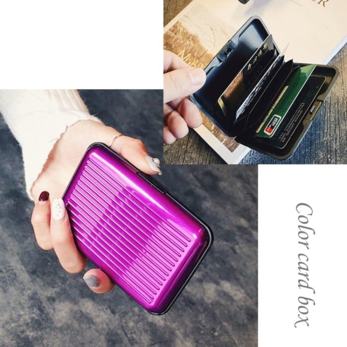 Namenskartenetui aus Aluminiumlegierung und hochwertigem ABS-Harz. Antimagnetisches Bankkartenetui, zufällige Farblieferung – Bild 3